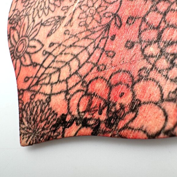 Handcrafted OOAK Vintage-Inspired Collage Ornament Bronze Tone Bird Pink Flower - Picture 8 of 8